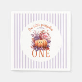 Kleine pompoen Herfst eerste verjaardagsfeestje Servet (Voorkant)