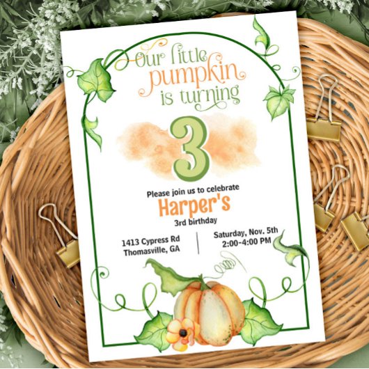 Kleine pompoen Herfst elke leeftijd Verjaardag Kaart