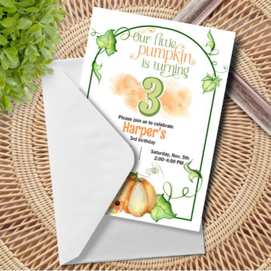 Kleine pompoen Herfst elke leeftijd Verjaardag Kaart