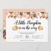 kleine pompoen herfst florale baby shower kaart (Voorkant / Achterkant)