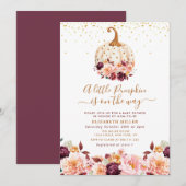 kleine pompoen herfst florale baby shower kaart (Voorkant / Achterkant)