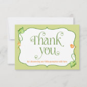 Kleine Pompoen Herfst Geslacht Neutraal Baby showe Bedankkaart (Voorkant)