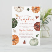 Kleine Pompoen herfst Geslacht Neutraal Baby showe Kaart (Staand voorkant)