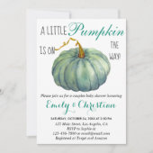 Kleine pompoen Herfst Green Couples Baby shower Kaart (Voorkant)