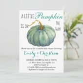 Kleine pompoen Herfst Green Couples Baby shower Kaart (Staand voorkant)