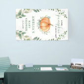 Kleine pompoen Herfst groen goud Baby shower Spandoek (Beurs)