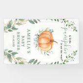 Kleine pompoen Herfst groen goud Baby shower Spandoek (Horizontaal)