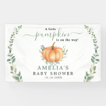 Kleine Pompoen Herfst Groene Goud Baby Shower