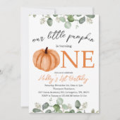 Kleine Pompoen Herfst / Herfst 1e Verjaardag Kaart (Voorkant)