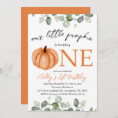 Kleine Pompoen Herfst / Herfst 1e Verjaardag Kaart (Voorkant / Achterkant)