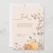 Kleine Pompoen Herfst Herfst Baby shower Bedankkaart (Voorkant)