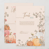 Kleine Pompoen Herfst Herfst Baby shower Bedankkaart (Voorkant / Achterkant)
