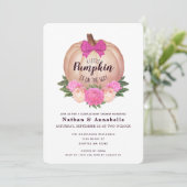 Kleine Pompoen Herfst Herfst Baby shower Invitatio Kaart (Staand voorkant)