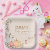 Kleine Pompoen Herfst Herfst Baby shower Papieren Bordje (Feest)