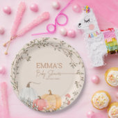 Kleine Pompoen Herfst Herfst Baby shower Papieren Bordje (Feest)