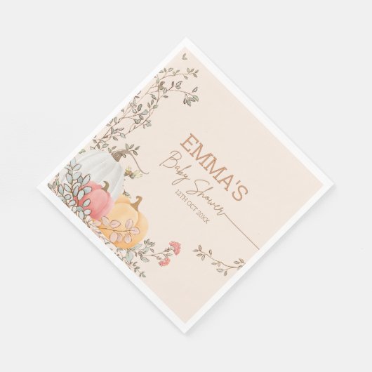 Kleine Pompoen Herfst Herfst Baby shower Servet (Hoek)