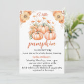 kleine pompoen herfst herfst baby shower uitnodigi kaart (Staand voorkant)