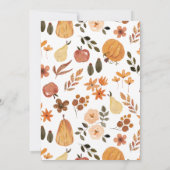 kleine pompoen herfst herfst baby shower uitnodigi kaart (Achterkant)