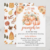 kleine pompoen herfst herfst baby shower uitnodigi kaart (Voorkant / Achterkant)