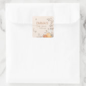Kleine Pompoen Herfst Herfst Baby shower Vierkante Sticker (Tas)