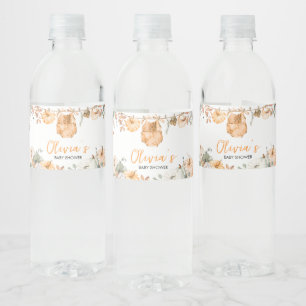 Kleine Pompoen Herfst Herfst Baby shower Waterfles Etiket