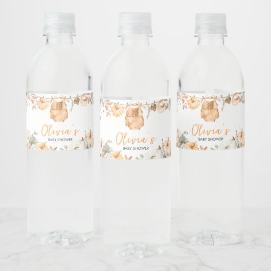 Kleine Pompoen Herfst Herfst Baby shower Waterfles Etiket (Flessen)