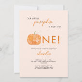 Kleine Pompoen Herfst Herfst Eerste 1e Verjaardag Kaart (Voorkant)