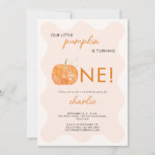 Kleine Pompoen Herfst Herfst Eerste 1e Verjaardag Kaart (Voorkant)