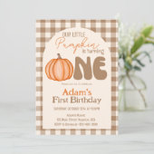 Kleine Pompoen Herfst Herfst Eerste 1e Verjaardag Kaart (Staand voorkant)