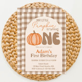 Kleine Pompoen Herfst Herfst Eerste 1e Verjaardag Kaart