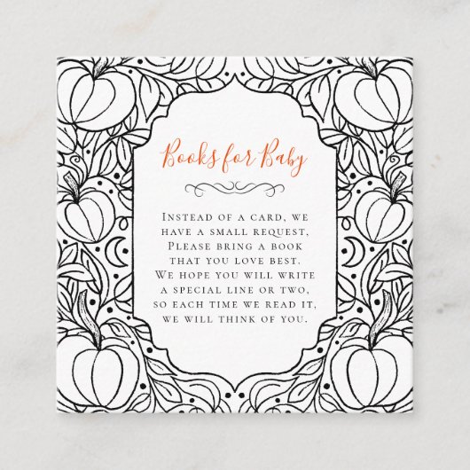 Kleine Pompoen Herfst Herfst Halloween Baby shower Informatiekaartje (Voorkant)