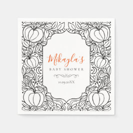 Kleine Pompoen Herfst Herfst Halloween Baby shower Servet