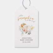 Kleine Pompoen Herfst Herfst Waterverf Baby shower Cadeaulabel (Voorkant)