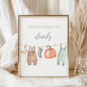 Kleine Pompoen Herfst Jongen Kleding Baby shower D Poster