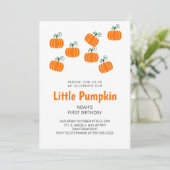 Kleine pompoen Herfst Kinderen van Birthday Party Kaart (Staand voorkant)