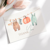 Kleine Pompoen Herfst Kleding Boy Baby shower Bedankkaart