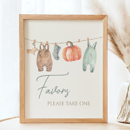 Kleine Pompoen Herfst Kleding Boy Baby shower guns Poster