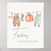 Kleine Pompoen Herfst Kleding Boy Baby shower guns Poster (Voorkant)