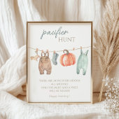 Kleine Pompoen Herfst Kleding Boy Pacifier Hunt Poster