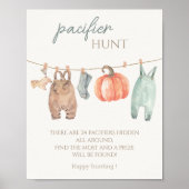 Kleine Pompoen Herfst Kleding Boy Pacifier Hunt Poster (Voorkant)