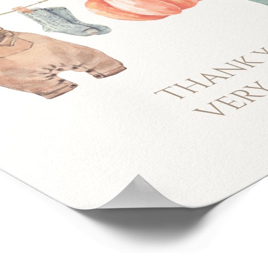 Kleine Pompoen Herfst Kleding Jongen Geschenken en Poster (Hoek)