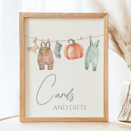 Kleine Pompoen Herfst Kleding Jongen Kaarten en ge Poster