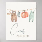 Kleine Pompoen Herfst Kleding Jongen Kaarten en ge Poster (Voorkant)