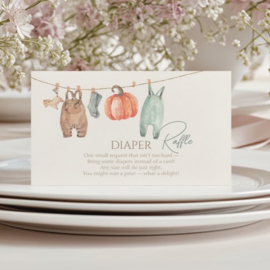 Kleine Pompoen Herfst Kleding Jongen Luier Raffle Informatiekaartje