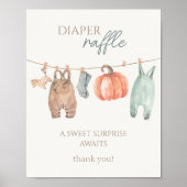 Kleine Pompoen Herfst Kleding Jongen Luier Raffle Poster (Voorkant)