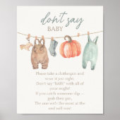 Kleine Pompoen Herfst Kleding Jongen Zeg niet Baby Poster (Voorkant)