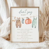 Kleine Pompoen Herfst Kleding Jongen Zeg niet Baby Poster