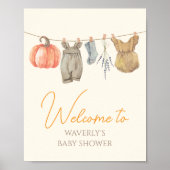 Kleine Pompoen Herfst Kleding Meisje Baby Welkom T Poster (Voorkant)