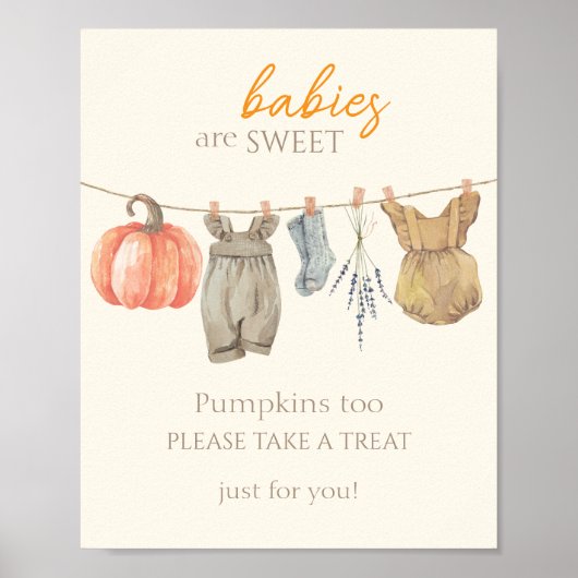 Kleine pompoen Herfst Kleding Meisje Baby's zijn l Poster (Voorkant)