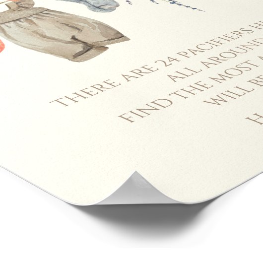 Kleine Pompoen Herfst Kleding Meisje Fopspeen Hunt Poster (Hoek)